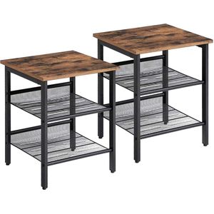 Vasagle Bijzettafel - Set Van 2 Nachtkastjes - Salontafel - Vintage Tafel
