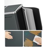 SONGMICS - Vuilnisbak - Rookgrijs - 3 x 18L - Pedaalemmer met Compartimenten