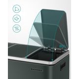 SONGMICS - Vuilnisbak - Rookgrijs - 3 x 18L - Pedaalemmer met Compartimenten