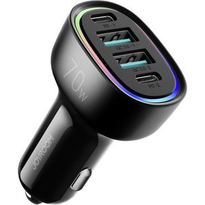 Joyroom JR-CL29 70W Black Dual USB-C PD and Dual USB Car Charger