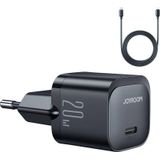 Joyroom oplader oplader netwerk JR-TCF02 USB-C 20W PD + kabel USB C/Lightning zwart
