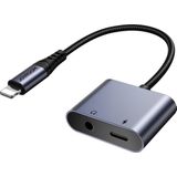 Joyroom - SY-L01 - Lightning naar Lightning / 3,5 mm DAC-adapter - Zwart