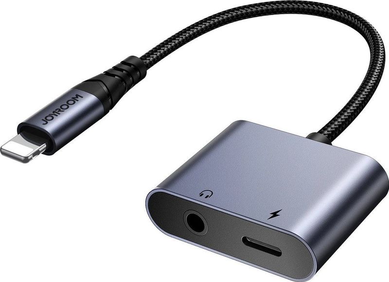 Joyroom - SY-L01 - Lightning naar Lightning / 3,5 mm DAC-adapter - Zwart