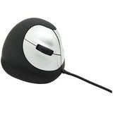 r-go HE Ergo Vertical Mouse Größe M rechts Maus ergonomisch kabelgebunden schwarz, silber