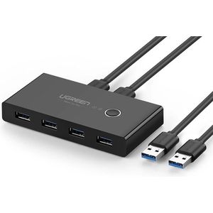 Ugreen - schakelkast - HUB-schakelaar 4x USB 3.2 Gen - 1 - USB-splitter - voor - twee - computers - zwart - (US216 - 30768)