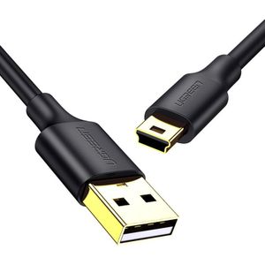 Ugreen - 5-pins - vergulde USB - mini-USB-kabel 0,25m zwart - (US132)