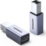 Ugreen - USB-C Naar USB-B Adapter - Printer Adapter - Grijs