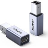 Ugreen - USB-C Naar USB-B Adapter - Printer Adapter - Grijs