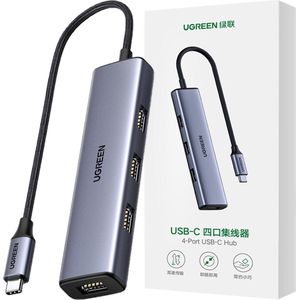 Hub UGREEN CM473 Type C naar 4x USB 3.0 (grijs)