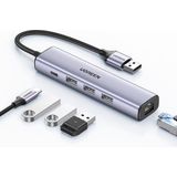 UGREEN USB-C 5-in-1 Hub Ingangen voor 3 USB-A, USB-C en Ethernet