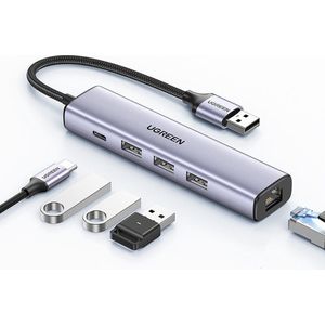 UGREEN USB-C 5-in-1 Hub Ingangen voor 3 USB-A, USB-C en Ethernet