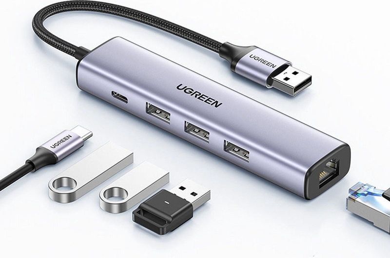 UGREEN USB-C 5-in-1 Hub Ingangen voor 3 USB-A, USB-C en Ethernet