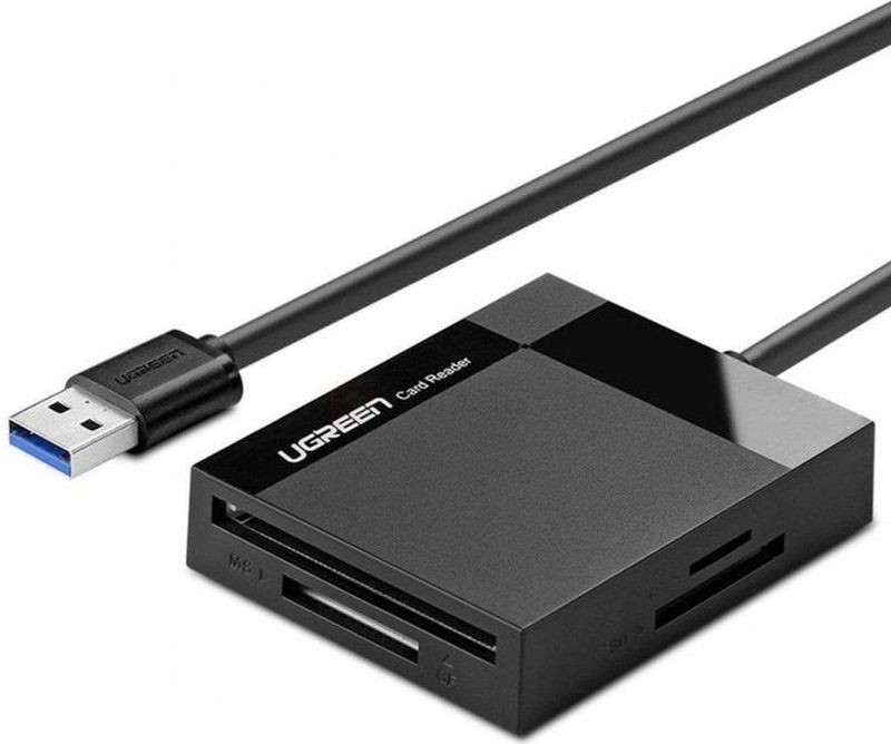 UGREEN 4-in-1 USB 3.0 A-kaartlezer - Zwart - Compatibel met Meerdere Kaarten