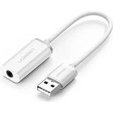 Ugreen externe geluidskaart USB  Stereo Audio Adapter for 3.5mm =