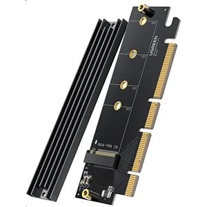 UGREEN NVMe PCIe 4.0 Adpater met koellichaam PCIe NVMe Adapter 64Gbps PCIe NVMe M.2 Adapter voor M.2 SSD M Key/ B&M Key in maat 2230/2242/2260/2280 ondersteunt PCIE X16/X8/X4 Slots