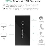 UGREEN - USB 2.0 sharing switch met 4 poorten - zwart