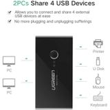 UGREEN Sharing Switch USB 3.0 Schakelaar met 4 USB Poorten Zwart