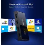 UGREEN Sharing Switch USB 3.0 Schakelaar met 4 USB Poorten Zwart