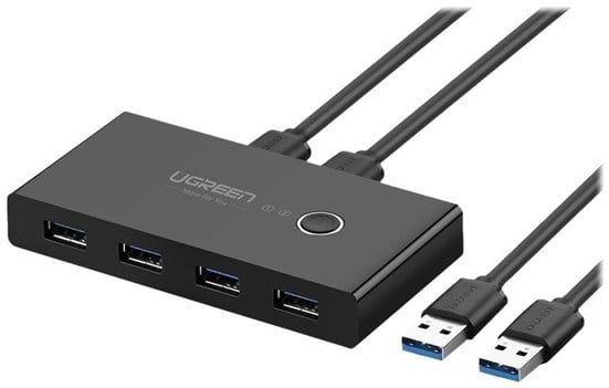 UGREEN Sharing Switch USB 3.0 Schakelaar met 4 USB Poorten Zwart