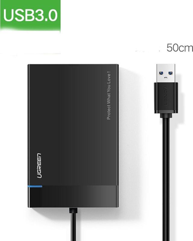 UGREEN - Externe Harde Schijf Behuizing - 2,5 Inch SATA HDD/SSD - USB 3.0 - Zwart