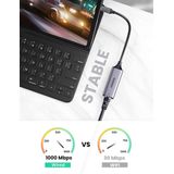 Ugreen USB-C Gigabit Ethernet-adapter - 10/100/1000 Mbps - 20cm - Grijs