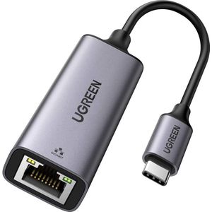 Ugreen USB-C Gigabit Ethernet-adapter - 10/100/1000 Mbps - 20cm - Grijs