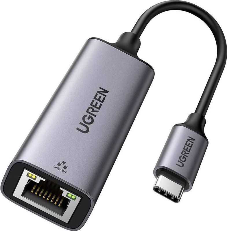 Ugreen USB-C Gigabit Ethernet-adapter - 10/100/1000 Mbps - 20cm - Grijs