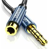 Ugreen AUX jack audio verlenger 3,5 mm AV118, 0,5m (blauw) (0.50 m, 3,5 mm aansluiting (AUX)), Audiokabel