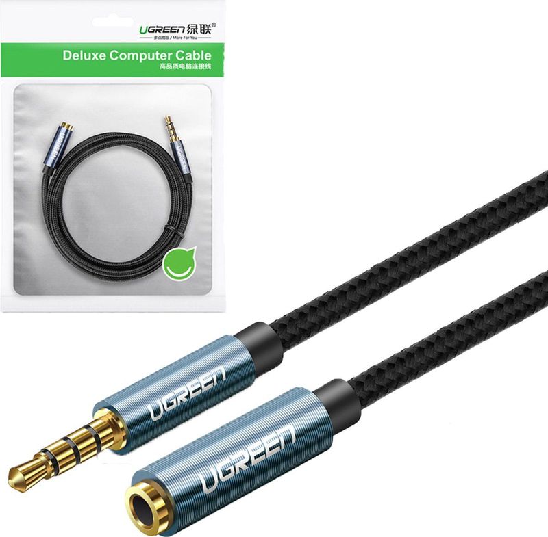 Ugreen - Adapterkabel - AUX Verlengstuk 3,5 mm 2m Blauw