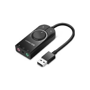 UGREEN USB naar 3.5mm Jack Adapter met Geluidregelaar Zwart