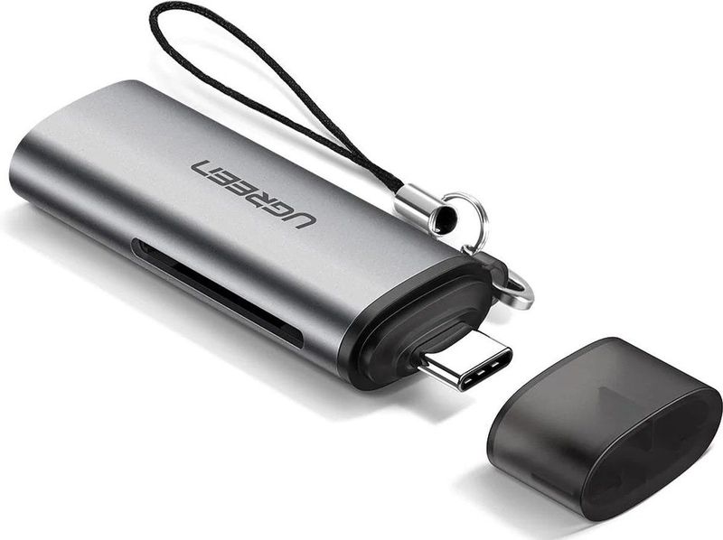 UGREEN USB-C 3.1 naar SD / Micro-SD (TF) Kaartlezer Grijs