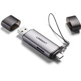 Ugreen 50706 geheugenkaartlezer USB/Micro-USB Zilver