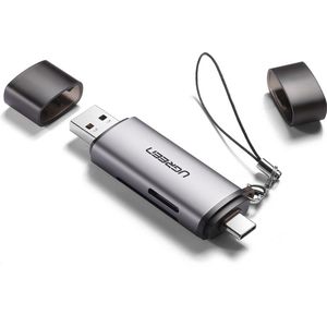 Ugreen 50706 geheugenkaartlezer USB/Micro-USB Zilver