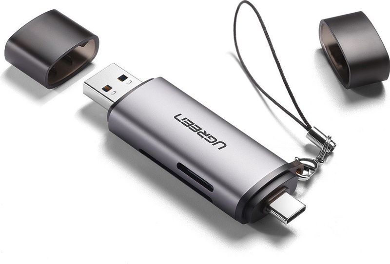 Ugreen 50706 geheugenkaartlezer USB/Micro-USB Zilver