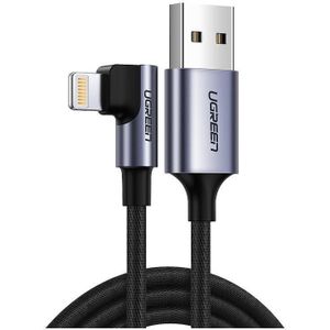 UGREEN Lightning naar USB A Male laad en datakabel met haakse hoek
