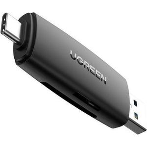 Ugreen 80191 geheugenkaartlezer USB 3.2 Gen 1 (3.1 Gen 1) Type-A/Type-C Zwart