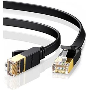 UGREEN Cat 7 platte ethernetkabel, RJ45, high-speed, 10 Gbit/s, 600 MHz, 8P8C, compatibel met router, switch, modem decoder, tv-box, internet, PS5, PS4, Xbox gameconsole, Smart TV, laptop (1 m)