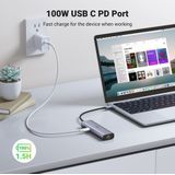 Ugreen - Adapter Hub - USB-C naar 2x USB 3.0 - HDMI - RJ45 - SD/TF - Zilver
