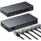 Ugreen CM615 USB-C, DisplayPorrt, HDMI, RJ45 Multifunktionsadapter – Grau mit USB-C Kabel
