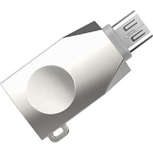 HOCO UA10 - Converter Adapter - Micro-USB naar USB - Opladen en Data - OTG Support - Zilvergrijs