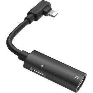 Hoco - LS18 - Lightning Audio Converter - Zwart - Aluminium