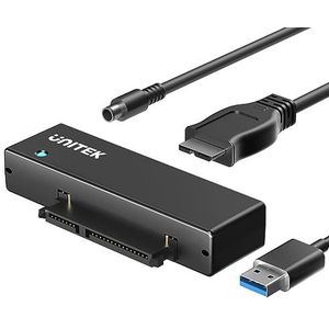UNITEK USB 3.0 naar SATA III harde schijf converter kabel voor 2,5 3,5 inch HDD/SSD harde schijf en optische SATA-schijf met 12V/2A voeding, ondersteuning UASP