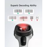 Inateck - BCST-70 - Draadloze Bluetooth Barcode Scanner - Zwart - Hoogwaardige Detectiesnelheid