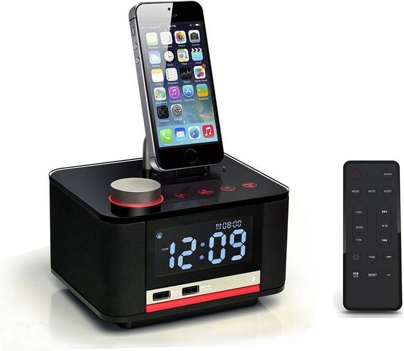 Homtime - B11Pro - Alarm Clock - Bluetooth Speaker - Zwart - Plastic