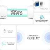 Mercusys - AX6000 - Whole Home Mesh WiFi 6 Systeem - Router - Wit