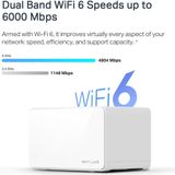 Mercusys - AX6000 - Whole Home Mesh WiFi 6 Systeem - Router - Wit