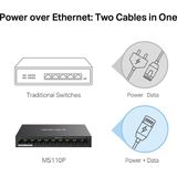 Mercusys - MS110P - Switch - 10 Poorten - Power over Ethernet