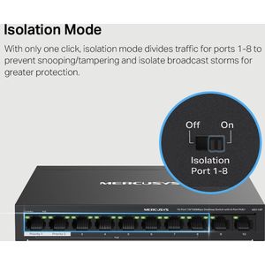 Mercusys - MS110P - Switch - 10 Poorten - Power over Ethernet