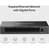 Mercusys - MS108G - Switch - Zwart - Niet-beheerd - 8 Poorten - Gigabit Ethernet