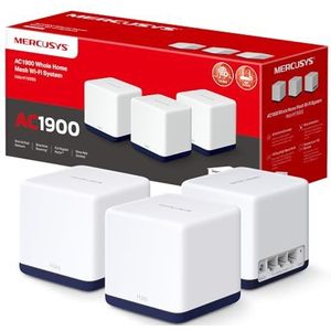 TP-Link Mercusys Halo H1900G Router WiFi Mesh Dual Band AC1900Mbps, 3 stuks met afdekking tot 550 ㎡, 3 Gigabit Ethernet-poorten, router en access point modus, kinderbeveiliging